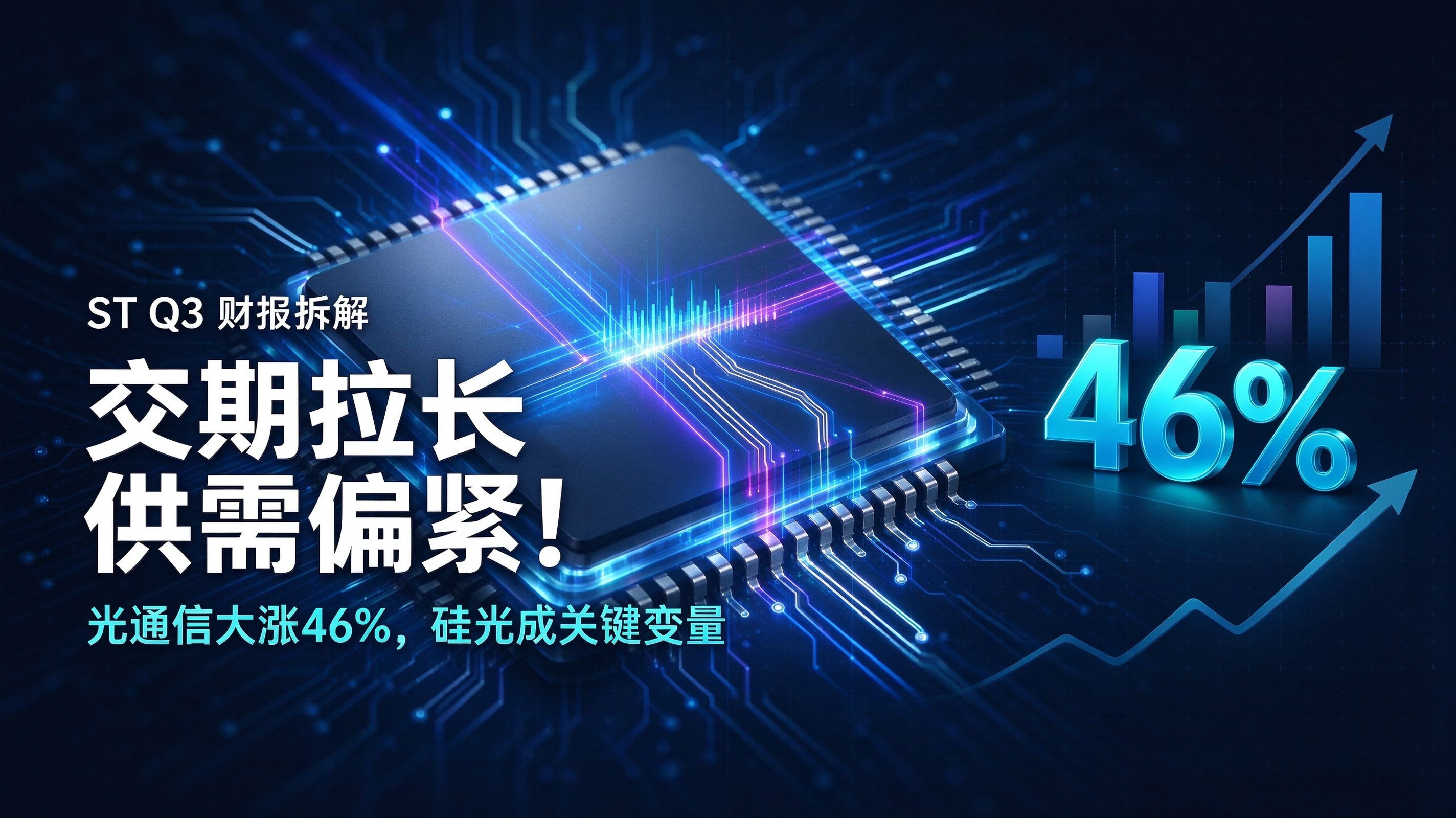 交期拉长、供需偏紧!ST Q3财报最新拆解:光通信大涨46%,硅光驱动AI光互连爆发