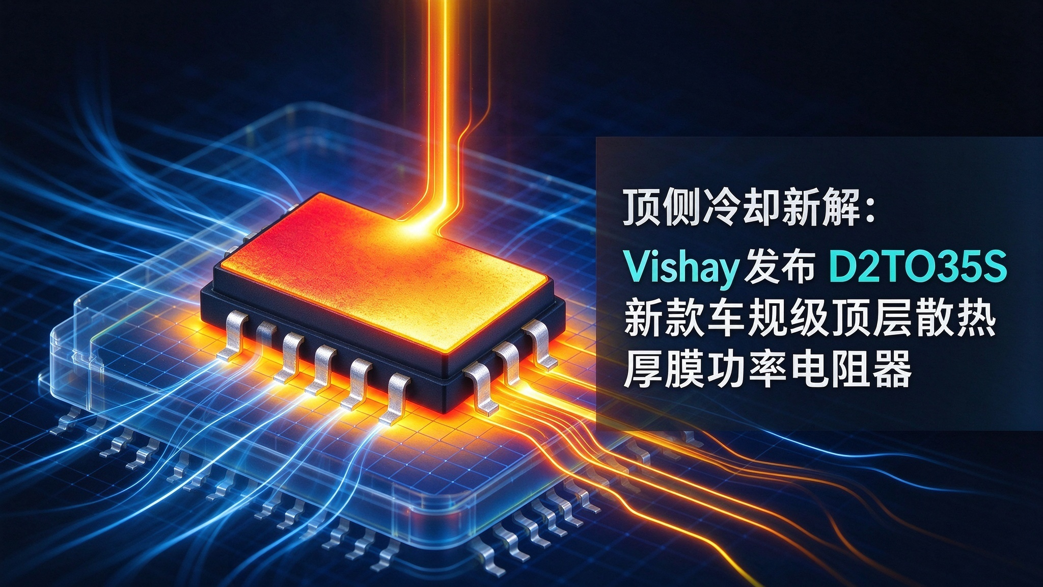 顶侧冷却新解:Vishay发布D2TO35S新款车规级顶层散热厚膜功率电阻器