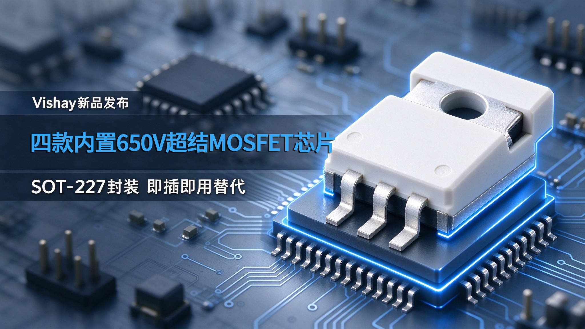 Vishay推出四款内置650V超结MOSFET芯片,SOT-227封装实现"即插即用"替代