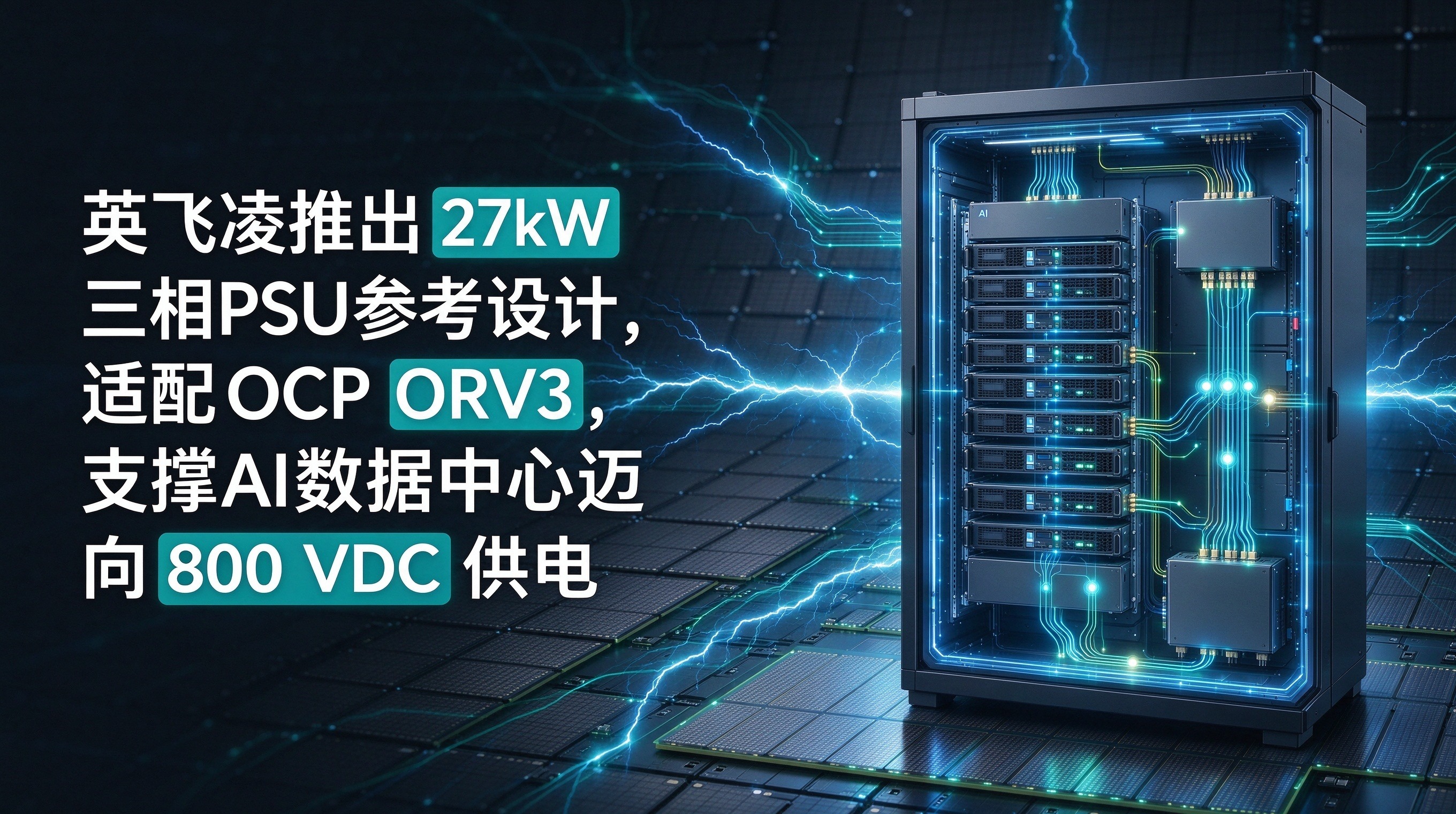 英飞凌推出27kW三相PSU参考设计,适配OCP ORV3,支撑AI数据中心迈向800 VDC供电