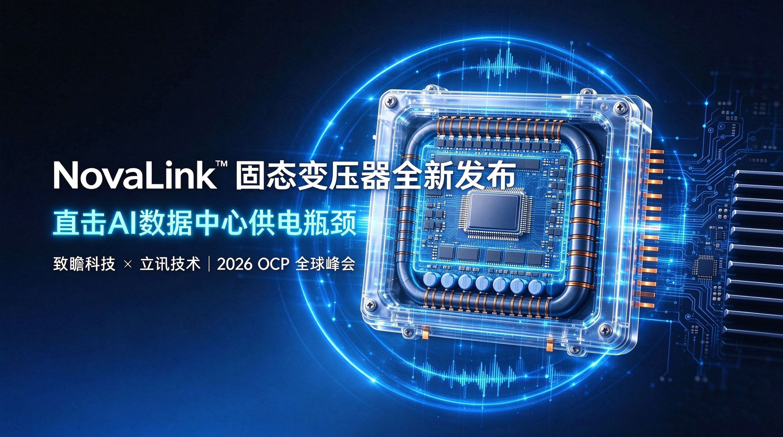 直击AI数据中心供电瓶颈！致瞻科技于硅谷OCP全球峰会发布NovaLink™ 35kV / 10MW液冷固态变压器